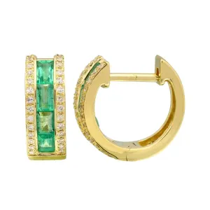 Wide Gemstone Huggies