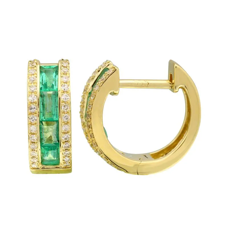 Wide Gemstone Huggies