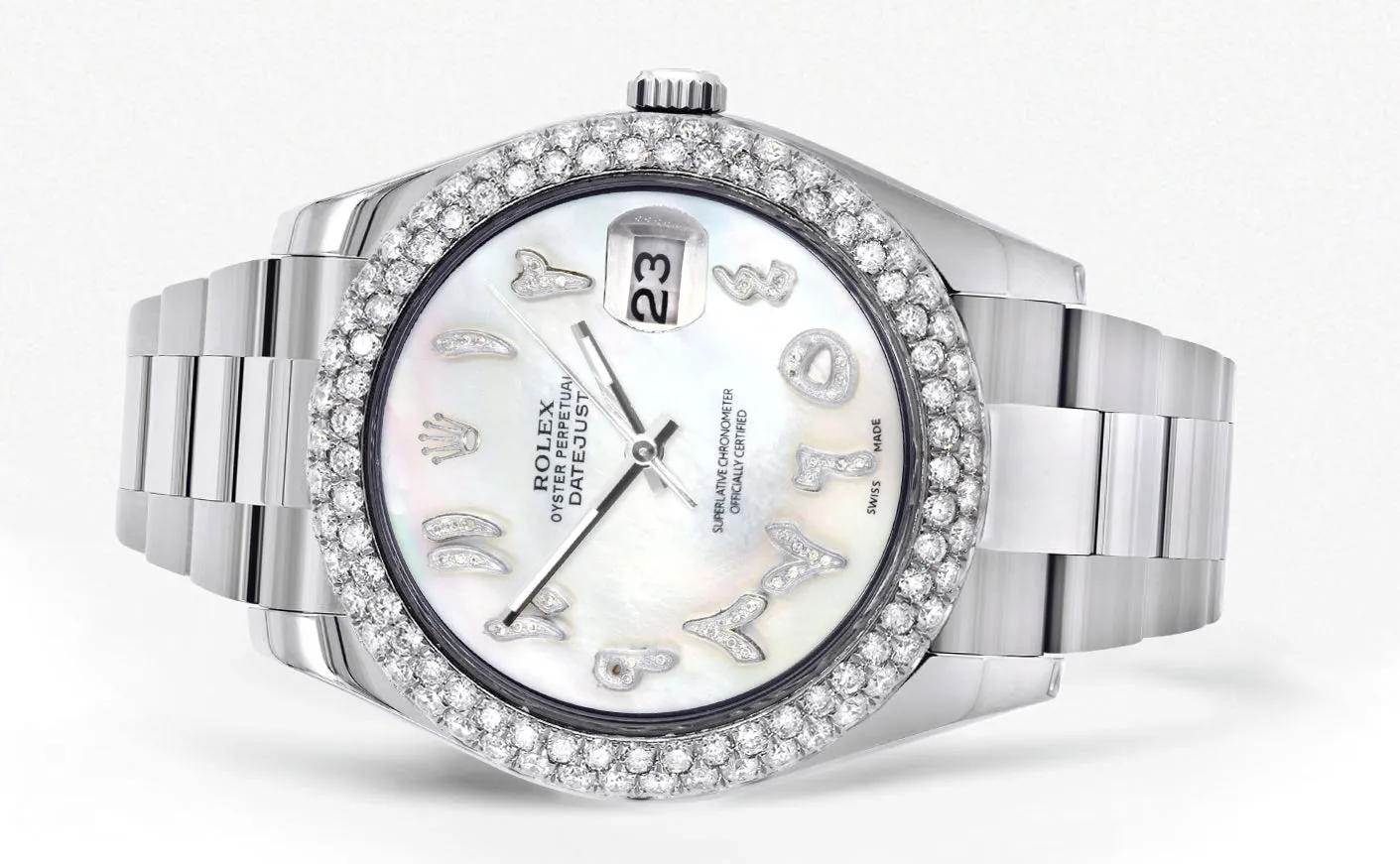 Womens Rolex Datejust II Watch | 41 MM | Mother of Pearl Arabic Numeral Dial | Two Row | Oyster Band