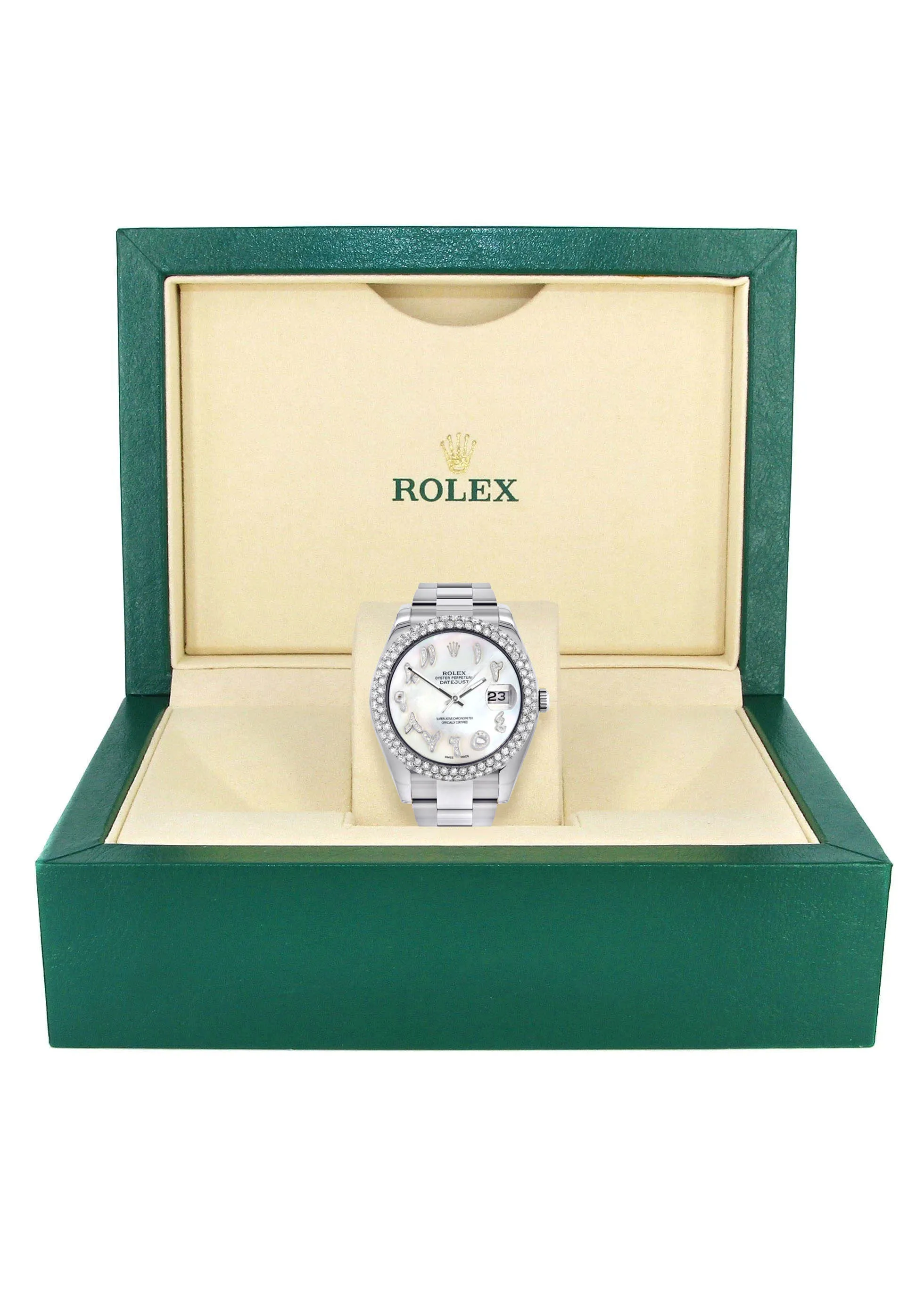 Womens Rolex Datejust II Watch | 41 MM | Mother of Pearl Arabic Numeral Dial | Two Row | Oyster Band