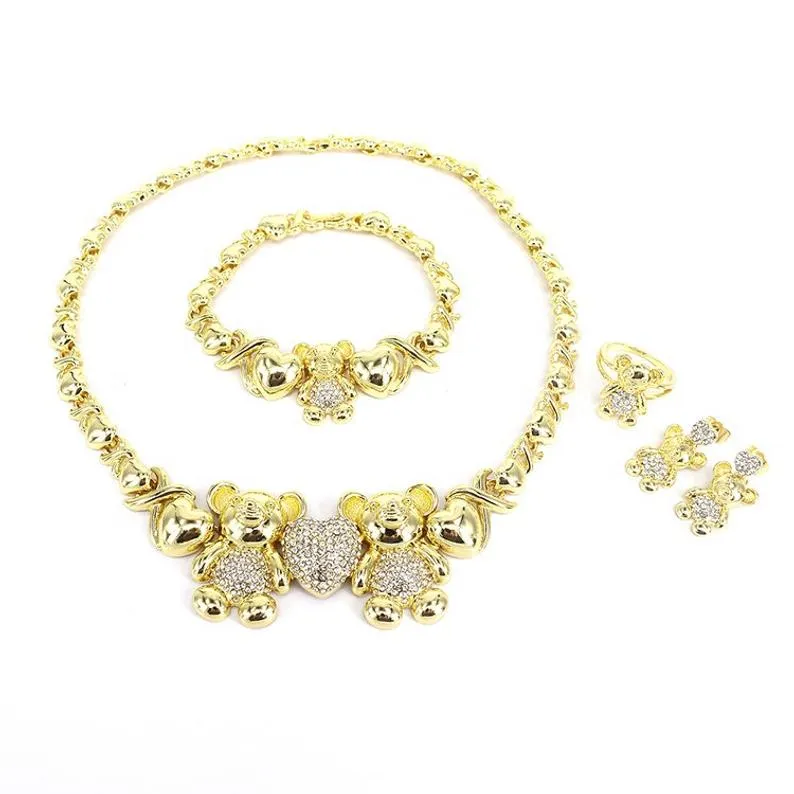 XO Big Teddy Bear Necklace Set