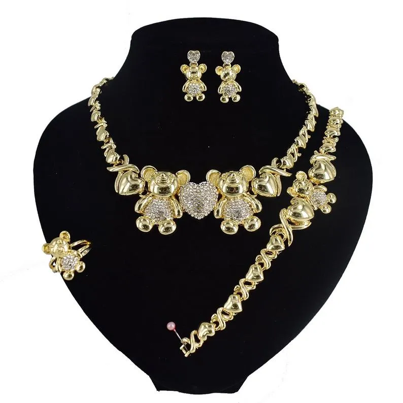 XO Big Teddy Bear Necklace Set