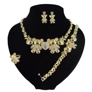 XO Big Teddy Bear Necklace Set