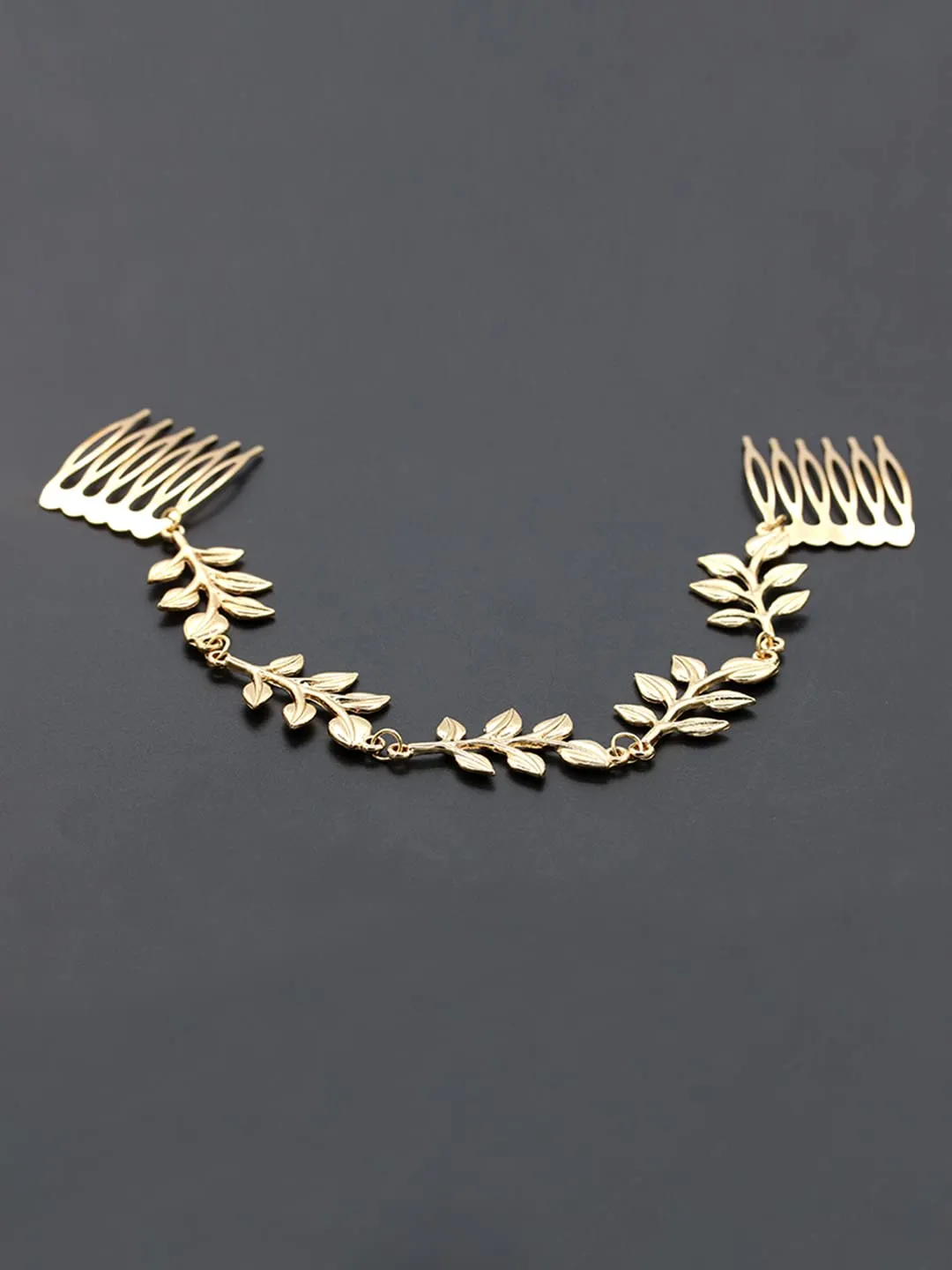 Yellow Chimes Comb Pin For Women Gold Tone Floral Hair Comb Clip For Women and Girls