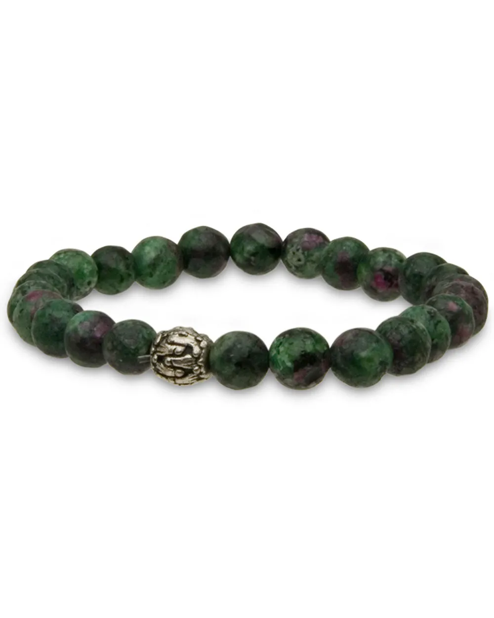 Zoisite with Ruby and Pewter Bracelet